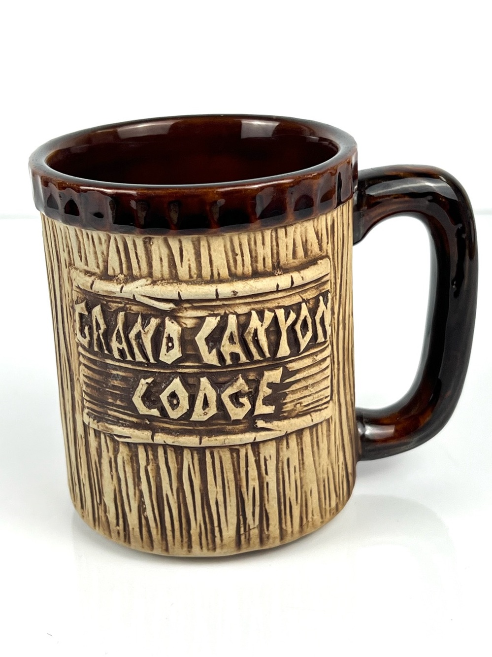Grand Canyon Vintage Rustic Relief Ceramic Coffee/Tea Mug Brown/Tan Collectible
